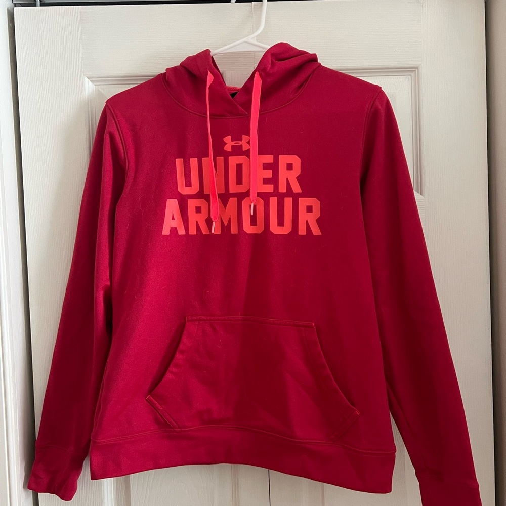 Under Armour Pink athletic hoodie. Size small